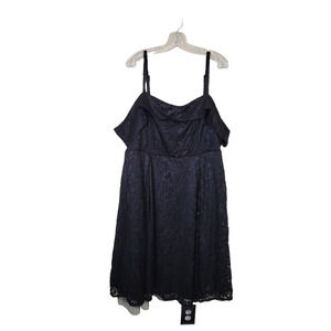 Torrid New with Tag Black Lace Skater Dress Adjustable Straps Pullover Size 26